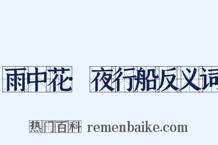 雨中花·夜行船反义词是什么意思的图片